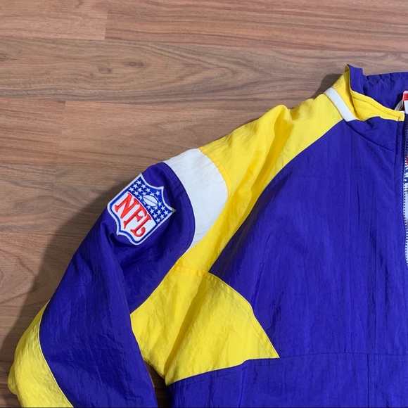 Vintage 90s Minnesota Vikings NFL Football APEX One Sports Jacket Men’s Medium - Picture 2 of 12